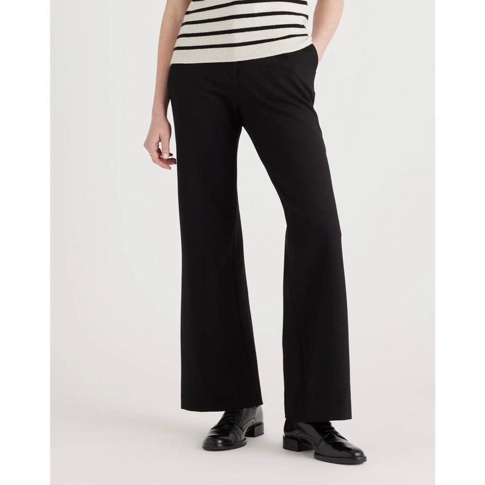 Quince Black Ultra-Stretch Ponte Trouser Pant NWT size 10